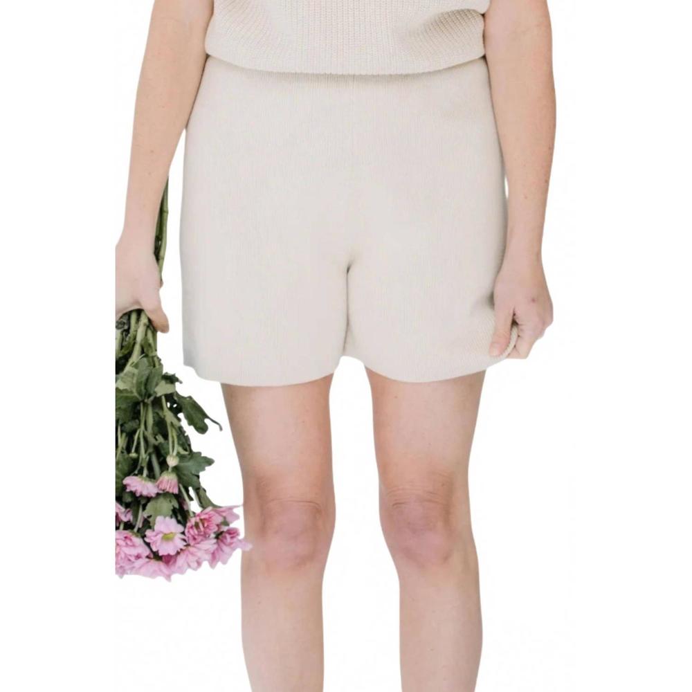 NEW MR MITTENS lounge shorts in oat milk